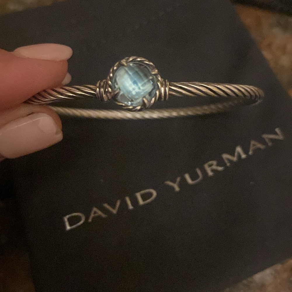 DAVID YURMAN Sterling Silver Blue Topaz 3mm Chatelaine Bracelet
